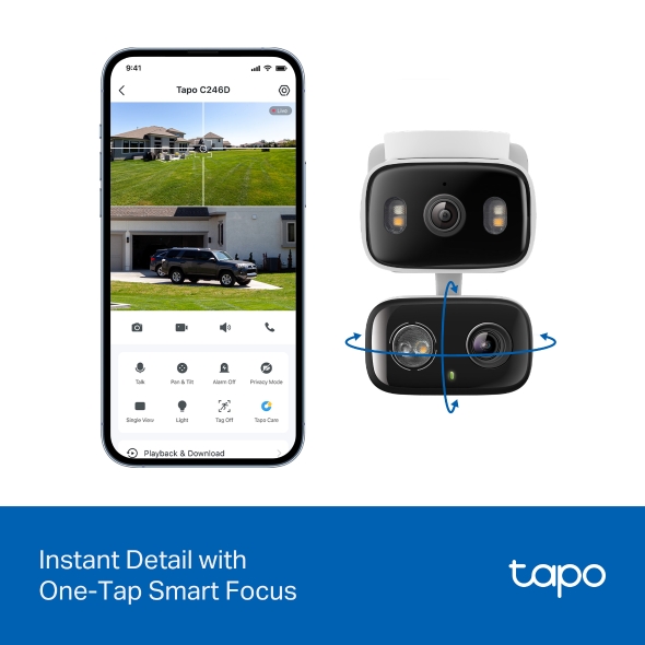 TPLINK TAPO INDOOR /OUTDOOR DUAL LENS PAN TILT SECURITY CAMERA TAPO C246D thumbnail 7