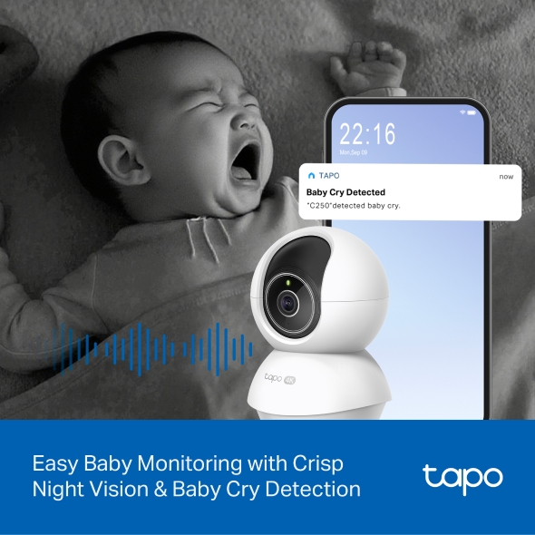 TP-LINK TAPO 4K ULTRA HD PAN-TILT AI HOME SECURITY WI-FI CAMERA TAPO C250 thumbnail 8