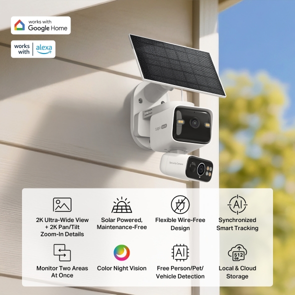 TP-LINK TAPO SOLAR POWERED DUAL LENS PAN-TILT SECURITY CAMERA KIT TAPO C645D KIT thumbnail 4