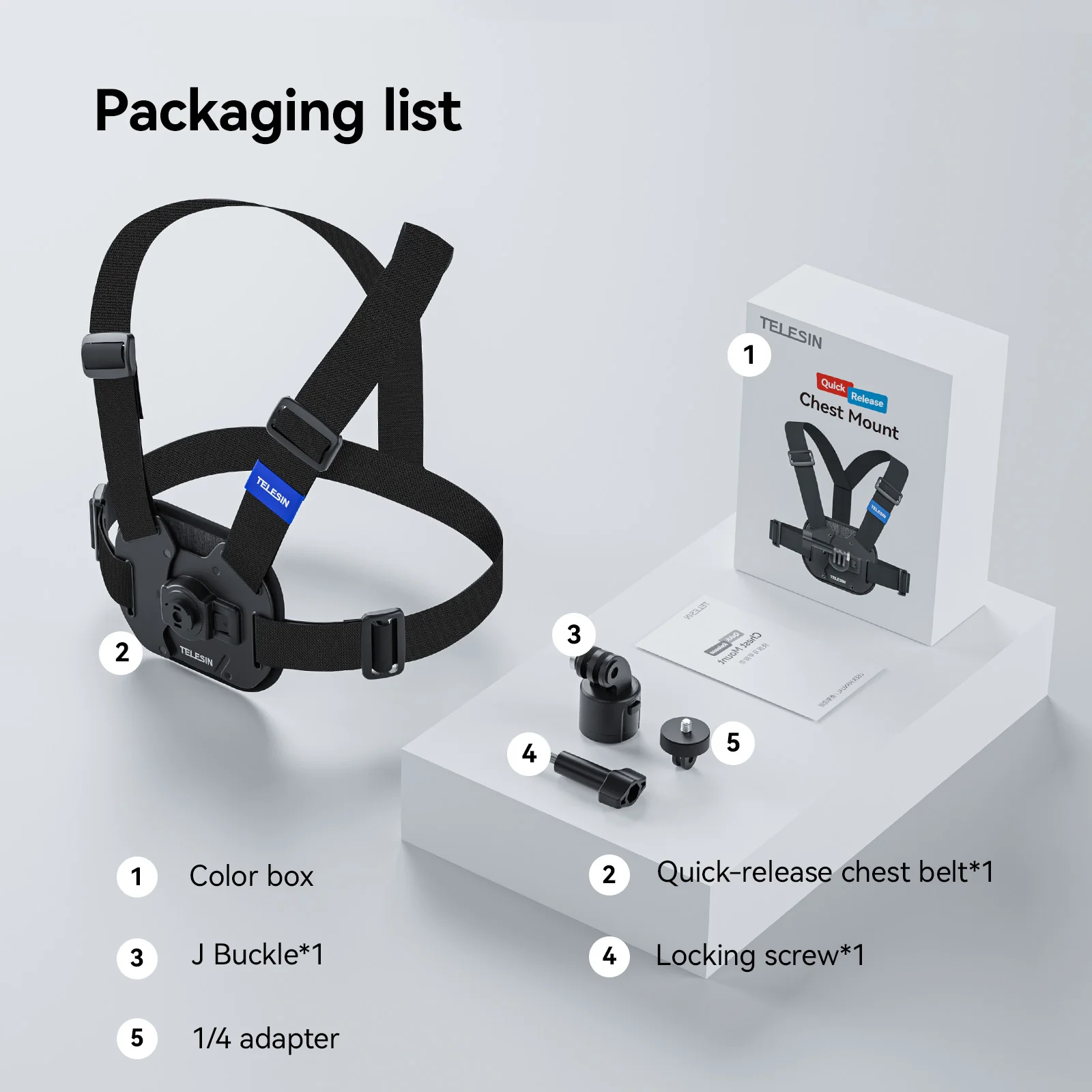 TELESIN QUICK RELEASE CHEST MOUNT S2-CGP-01 thumbnail 13