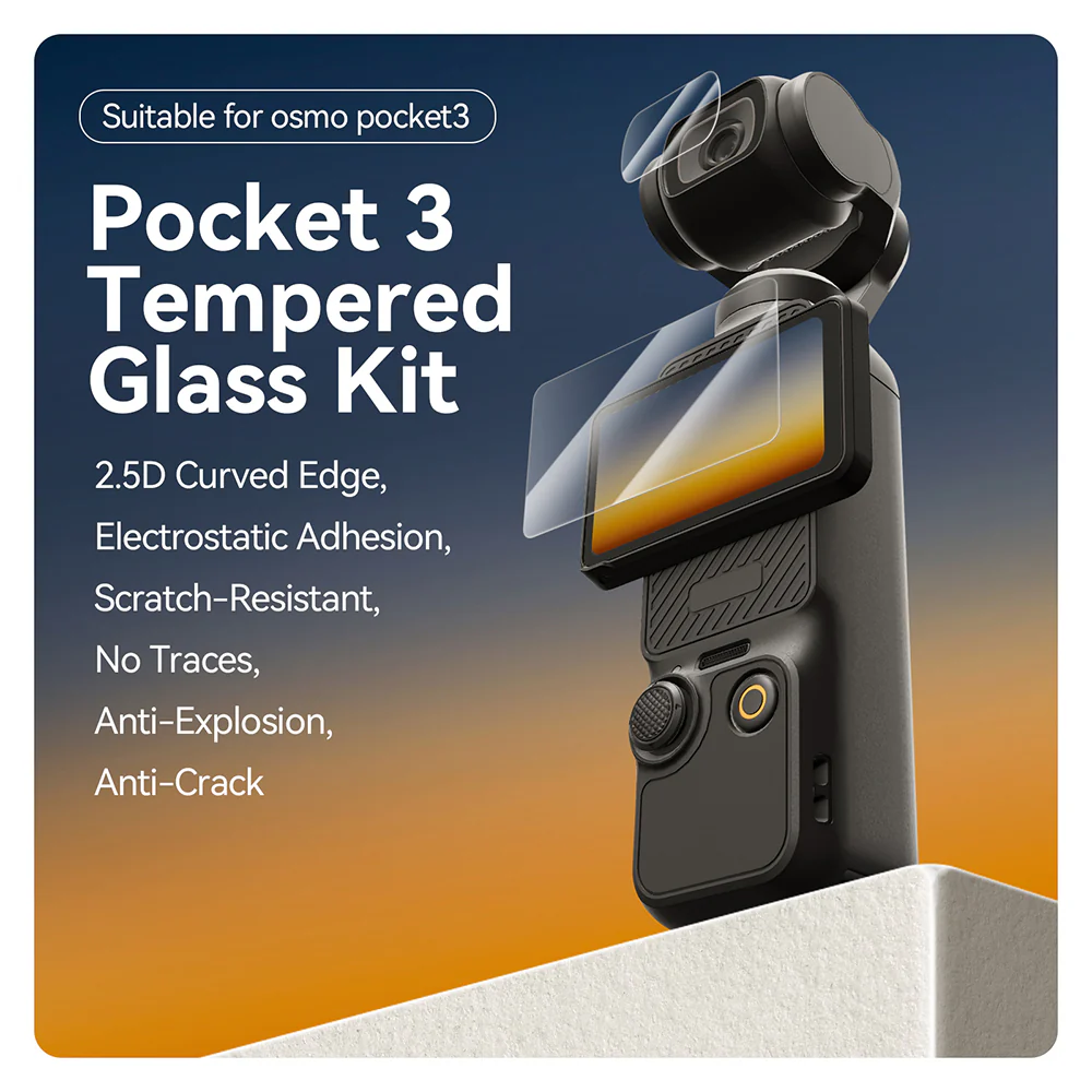 TELESIN POCKET 3 TEMPERED FILM SET POCKET3 S6-FLM-01-TDJ thumbnail 3