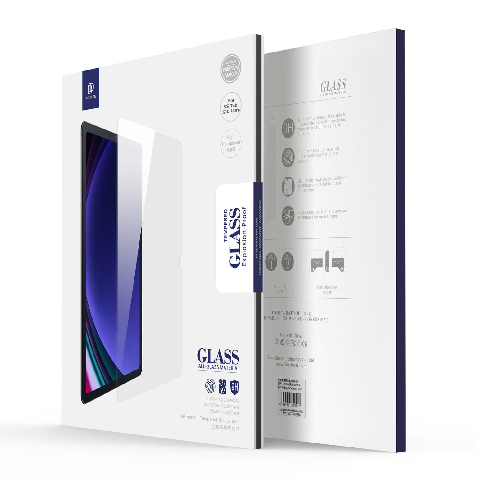 DUXDUCIS SAMSUNG TAB S10 ULTRA/S9 ULTRA/S8 ULTRA GLASS SCREEN PROTECTOR CLEAR thumbnail 2