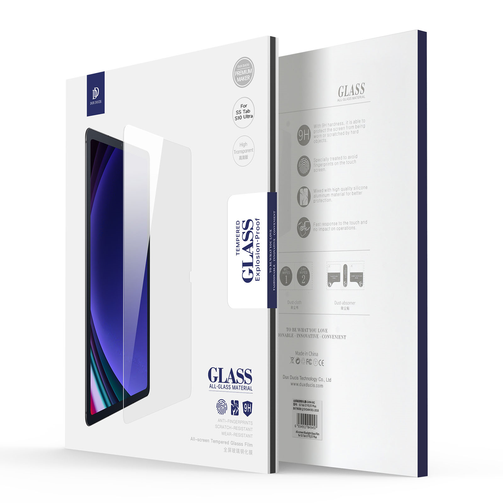 DUXDUCIS SAMSUNG TAB S10 ULTRA/S9 ULTRA/S8 ULTRA GLASS SCREEN PROTECTOR CLEAR