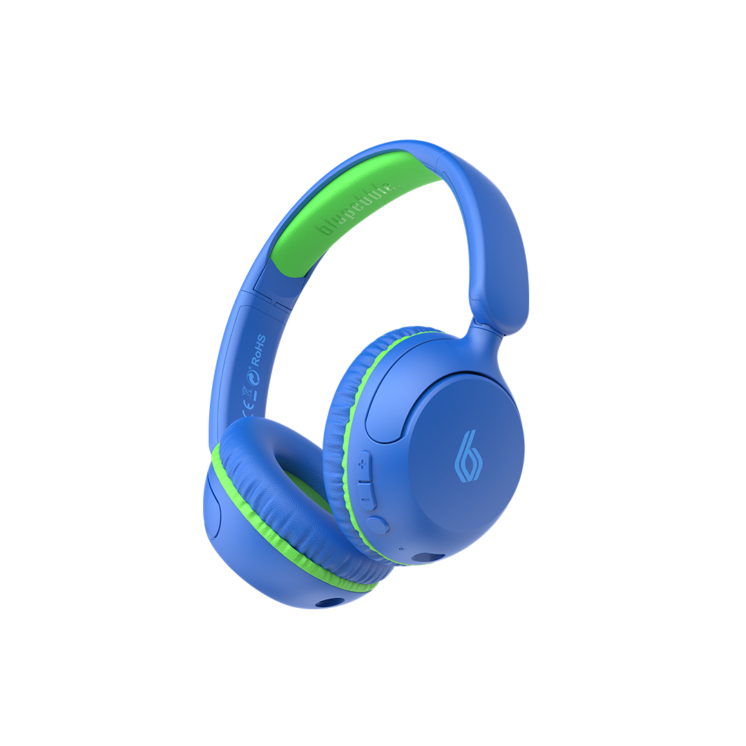 BLUPEBBLE BOUNCE 2IN1 WIRELESS & WIRED MICROPHONE ON-EAR KIDS HEADPHONES BLUE BP-KDBOUNCE-BL
