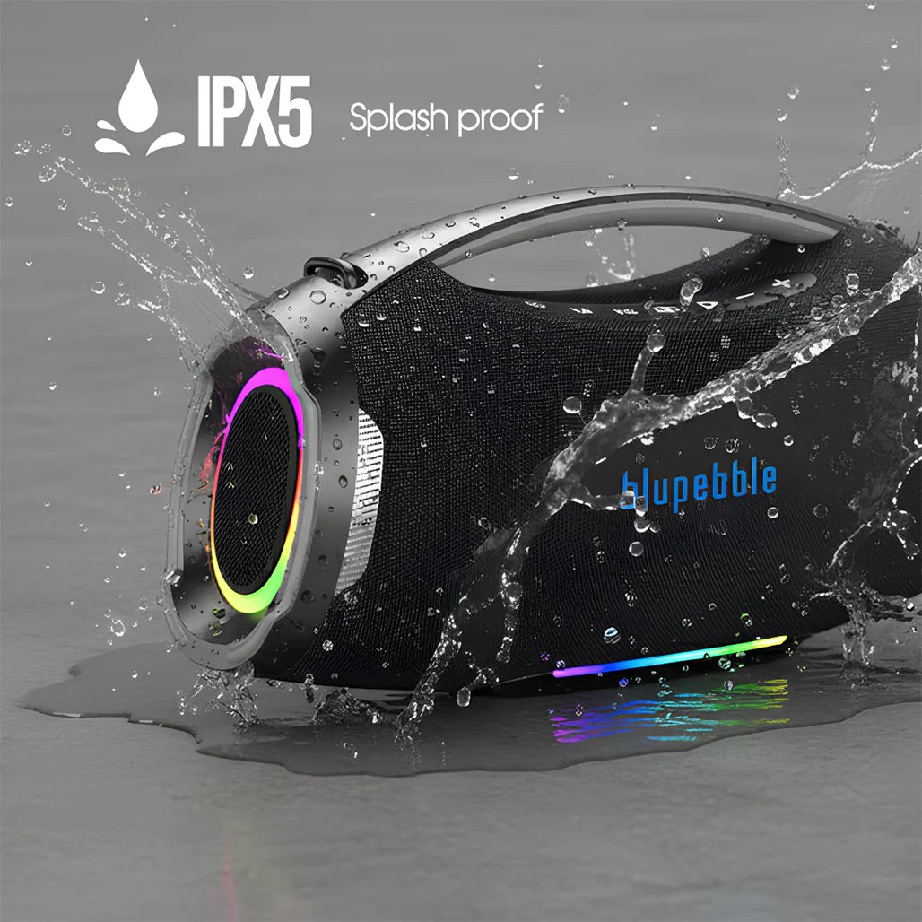 BLUPEBBLE THUNDERSTORM PORTABLE WIRELESS SPEAKER BLACK BP-TNDRSTRM-BK thumbnail 5