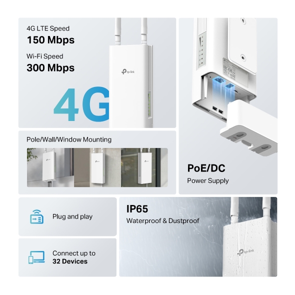 TP LINK 4G  OUTDOOR 300 MBPS WIFI ROUTER TL-MR100 OUTDOOR thumbnail 5