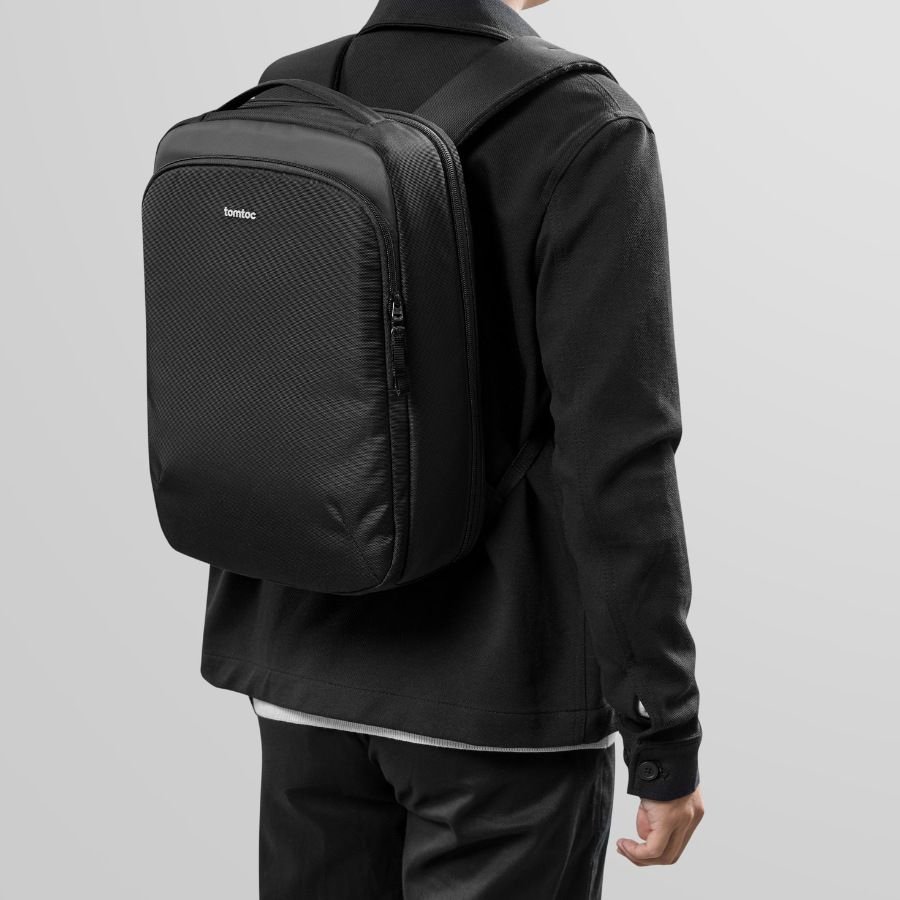Tomtoc Explorer T60 16 Inch Laptop Backpack Black T60M1D1 | Durable, Spacious & Stylish thumbnail 3