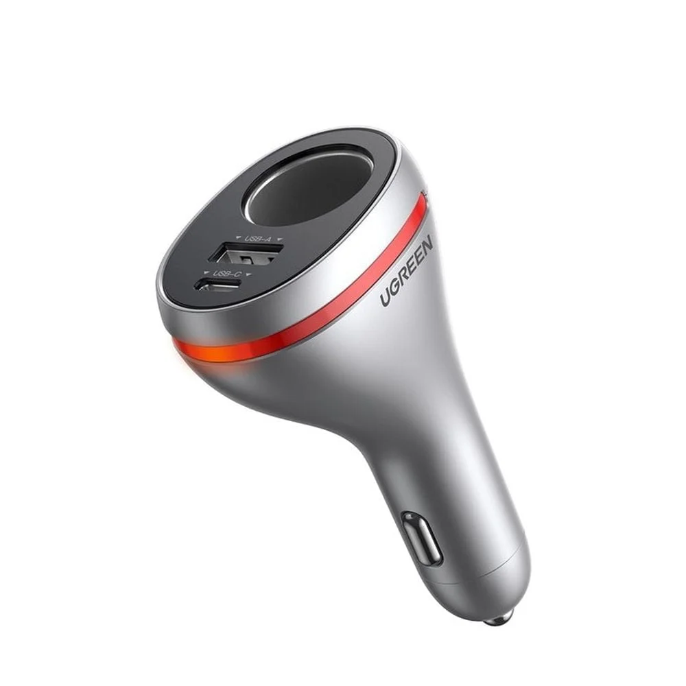 UGREEN CAR CHARGER WITH DUAL USB PORTS SINGLE EXTENSION SOCKET PD 20W 60712 thumbnail 2