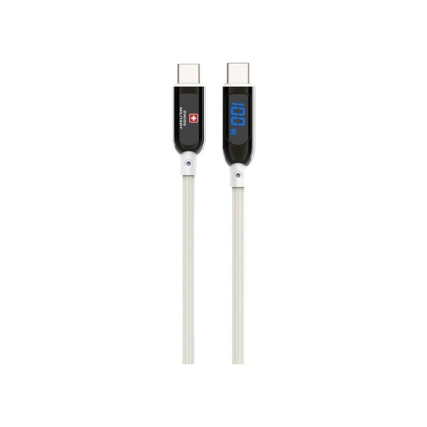 SWISS MILITARY USB-C TO USB-C 100W CABLE 1.2M BLACK CB-CC100W-BLK