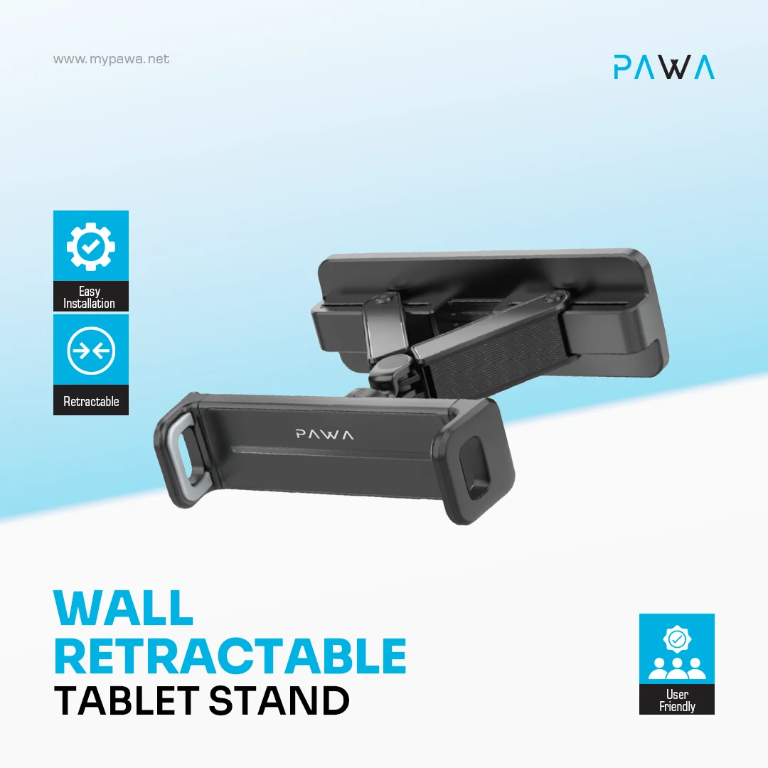 PAWA WALL RETRACTABLE TABLET STAND BLACK PW-CMTBMBK1-BK thumbnail 3