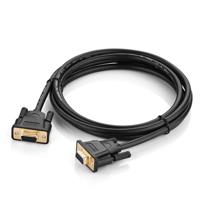 UGREEN DB9 RS232 ADAPTER FEMALE TO FEMALE CABLE 1.5M BLACK 20149