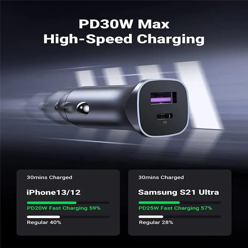 UGREEN 2 PORT FAST CAR CHARGER 30W 25845 thumbnail 3