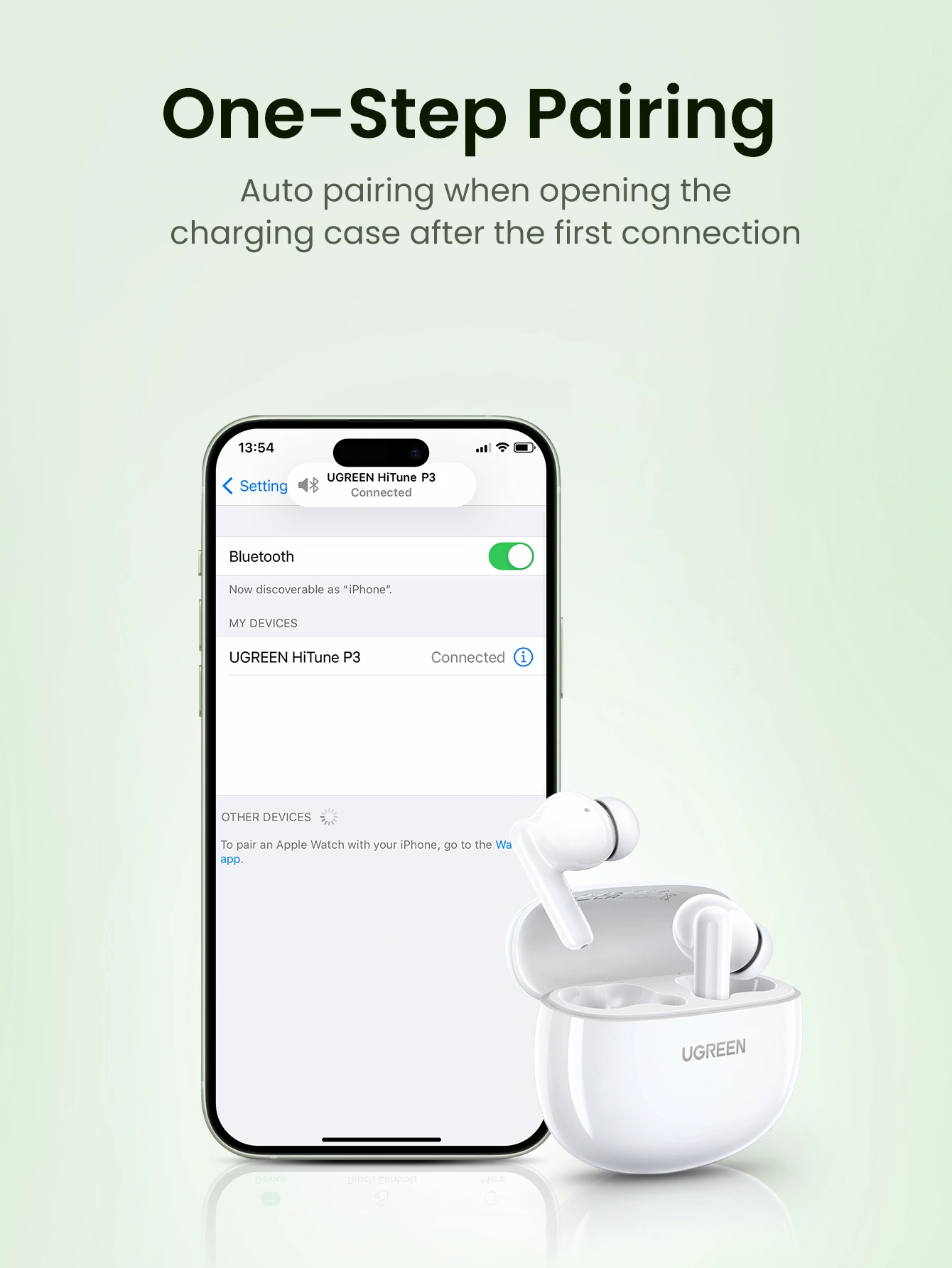 UGREEN HITUNE P3 TRUE WIRELESS EARBUDS WHITE 45110 thumbnail 5