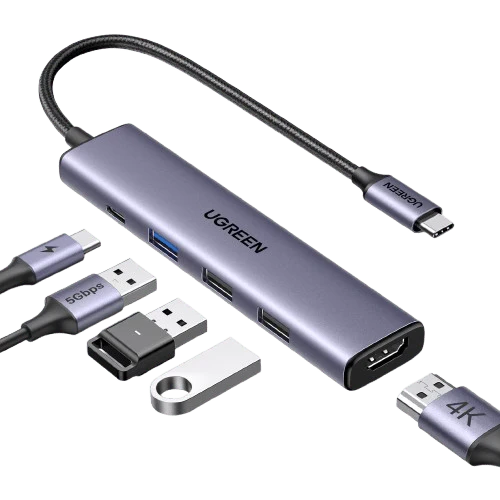 UGREEN 5 IN 1 USB C MULTIFUNCTION ADAPTER 100W 15495