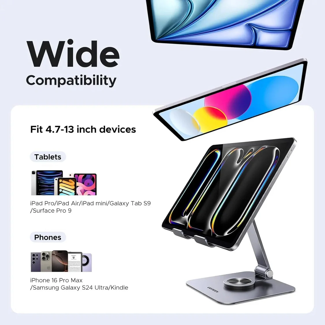 UGREEN IPAD DESKTOP 7  TO 13  METAL HOLDER 40996 thumbnail 8