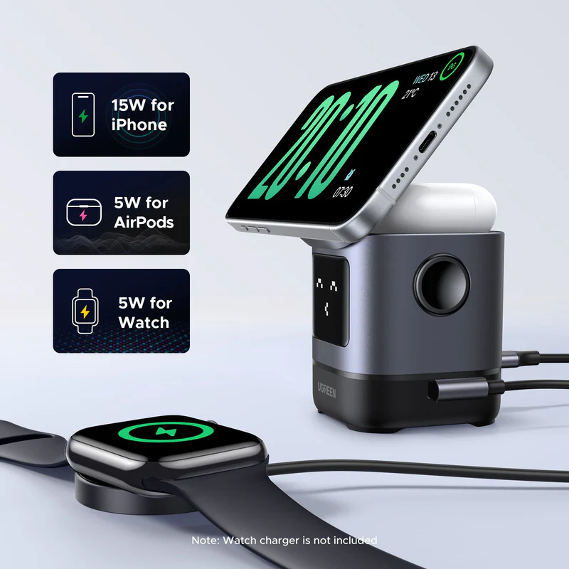 UGREEN UNO 2 IN 1 MAGNETIC WIRELESS CHARGING STATION 15W 45775 thumbnail 8