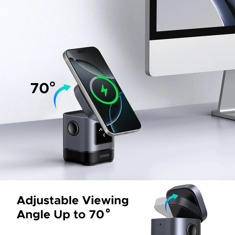 UGREEN UNO 2 IN 1 MAGNETIC WIRELESS CHARGING STATION 15W 45775 thumbnail 4