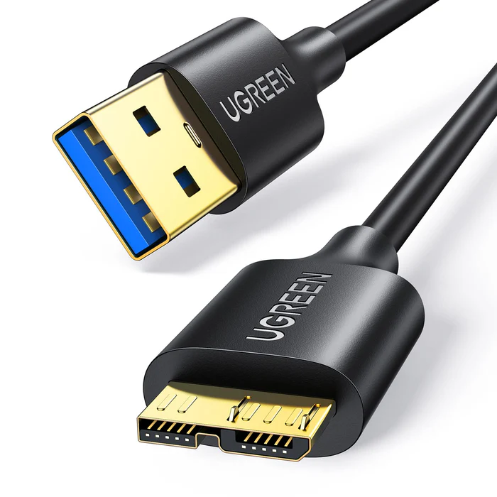 UGREEN USB 3.0 A MALE TO MICRO USB 3.0 MALE CABLE BLACK 2MM 10843