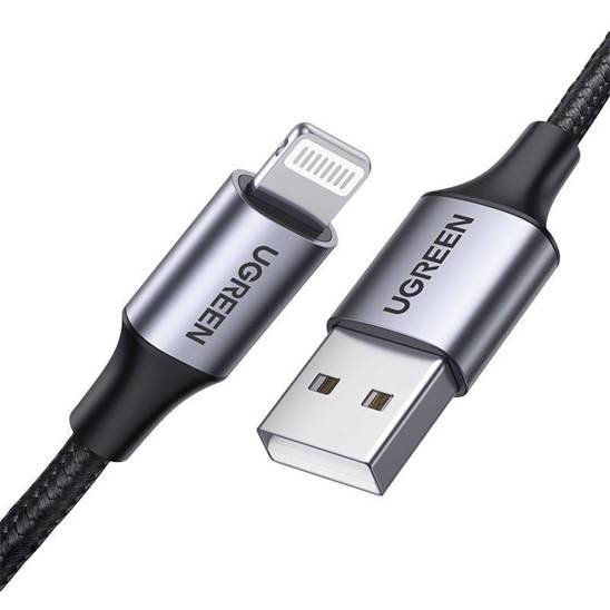 UGREEN 2.4A USB A TO LIGHTNING CABLE 1M BLACK 20592