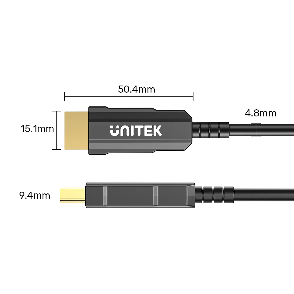 UNITEK 4K ULTRA HD 60HZ HDMI FIBER OPTIC CABLE 50M BLACK C11072BK thumbnail 12