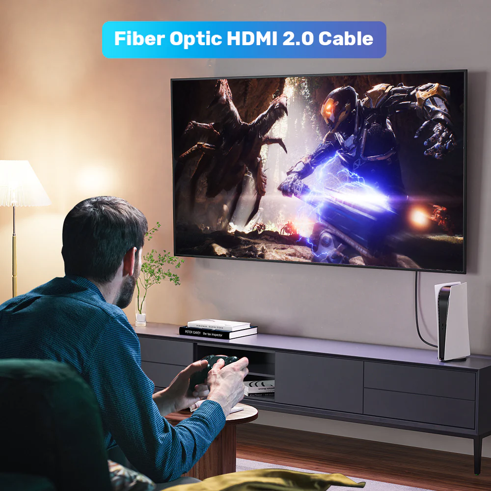 UNITEK 4K ULTRA HD 60HZ HDMI FIBER OPTIC CABLE 50M BLACK C11072BK thumbnail 4