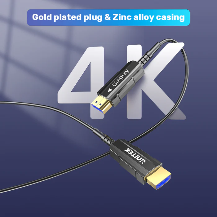 UNITEK 4K 60Hz HDMI FIBER OPTIC CABLE 15M BLACK C11072BK-15M thumbnail 9