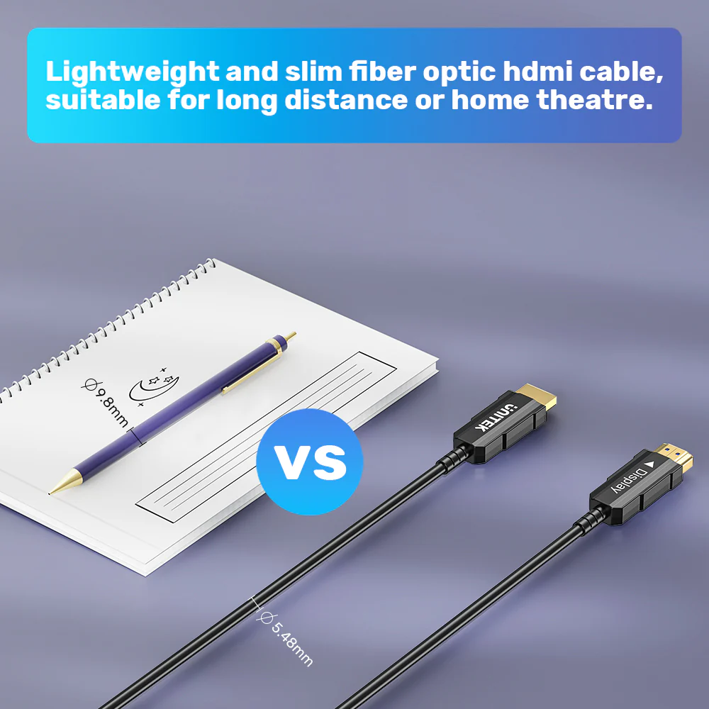 UNITEK 4K ULTRA HD 60HZ HDMI FIBER OPTIC CABLE 50M BLACK C11072BK thumbnail 7