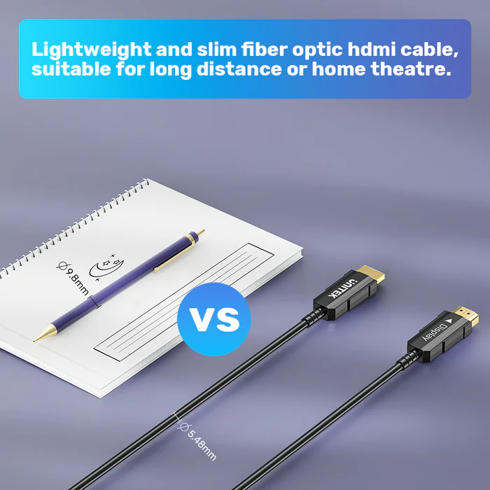 UNITEK 4K 60Hz HDMI FIBER OPTIC CABLE 15M BLACK C11072BK-15M thumbnail 7