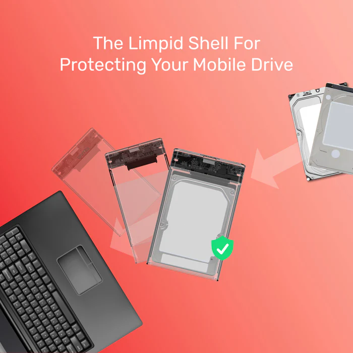 UNITEK 2.5 INCH SATA HARD DRIVE DISKGUARD LIMPID R BLACK S1103A thumbnail 6