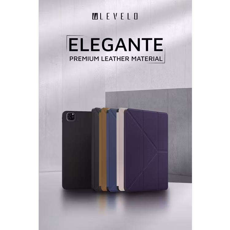 LEVELO ELEGANTE IPAD PRO 11 HYBRID LEATHER MAGNETIC CASE BLACK LVLELGP12BK thumbnail 6