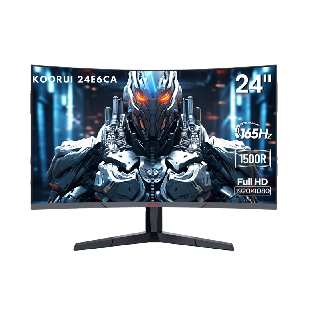 KOORUI 24 INCH FHD 1920 X 1080 165HZ 1MS VA PANEL CURVED GAMING MONITOR 24E6CA