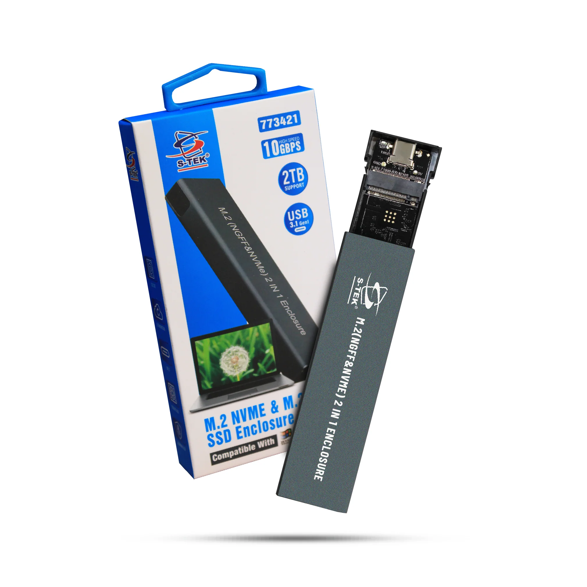 S-TEK M.2 NVME & M.2 NGFF SSD ENCLOSURE thumbnail 4