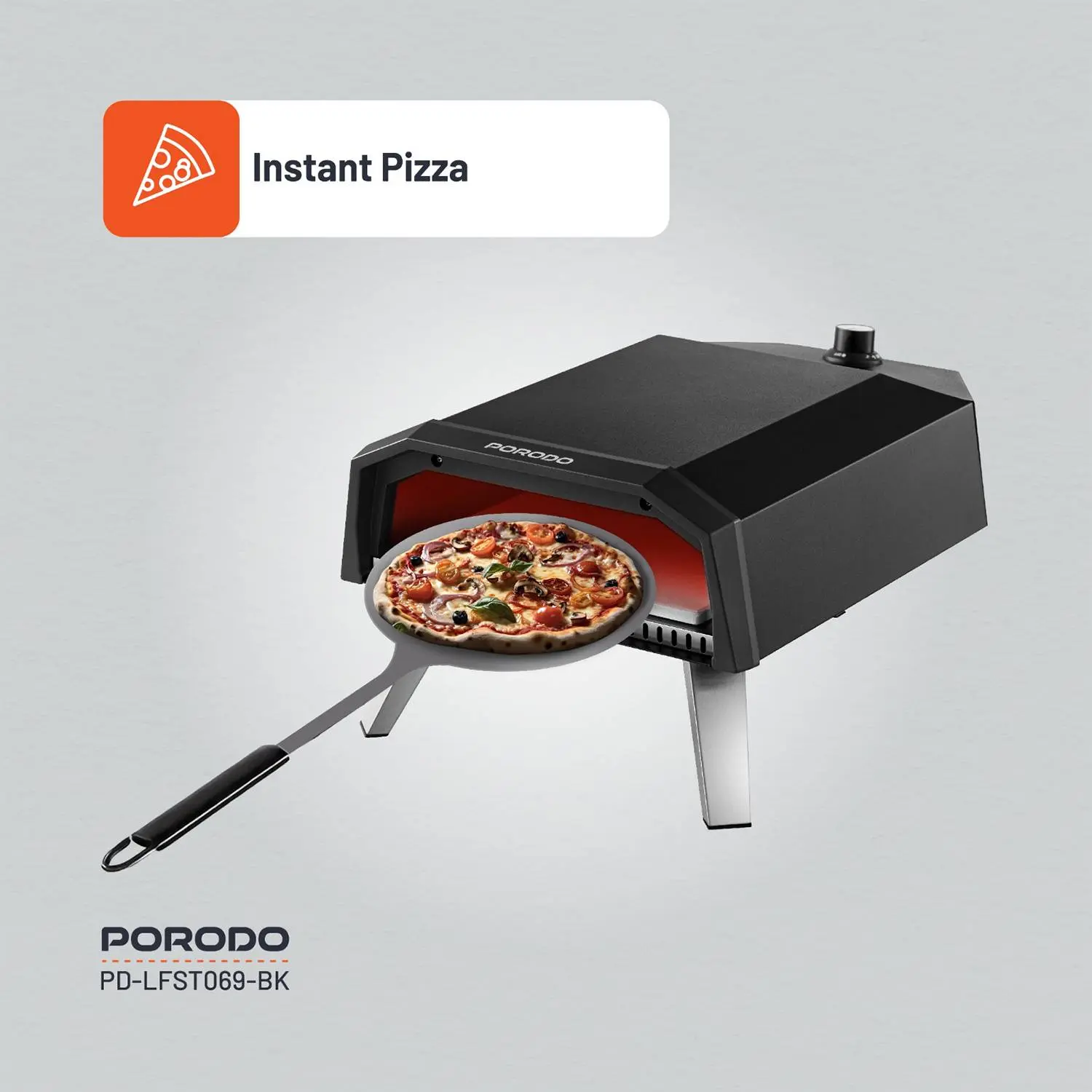 Porodo Lifestyle 12-Inch Outdoor Pizza Oven - Black ,Portable & Efficient thumbnail 15