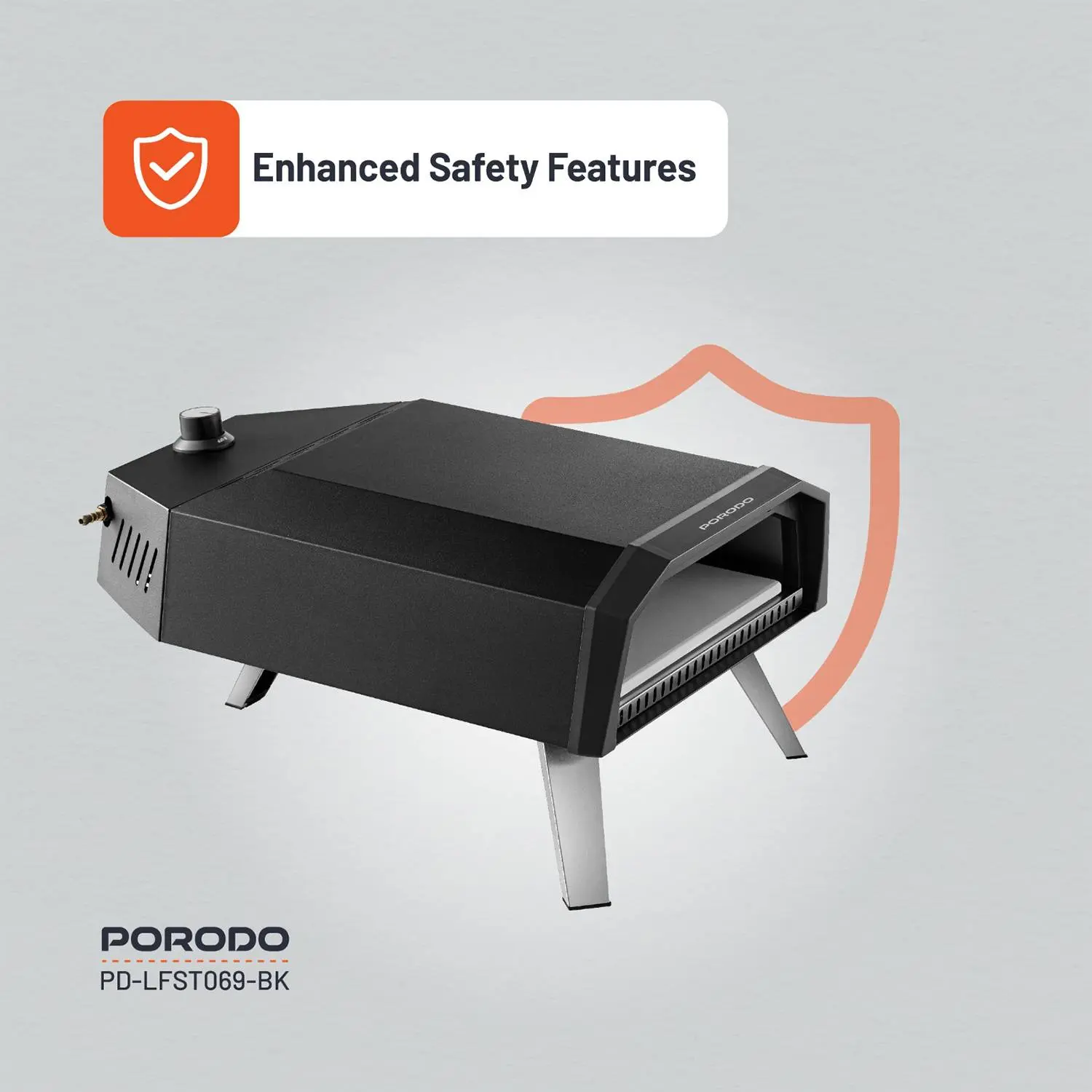 Porodo Lifestyle 12-Inch Outdoor Pizza Oven - Black ,Portable & Efficient thumbnail 13