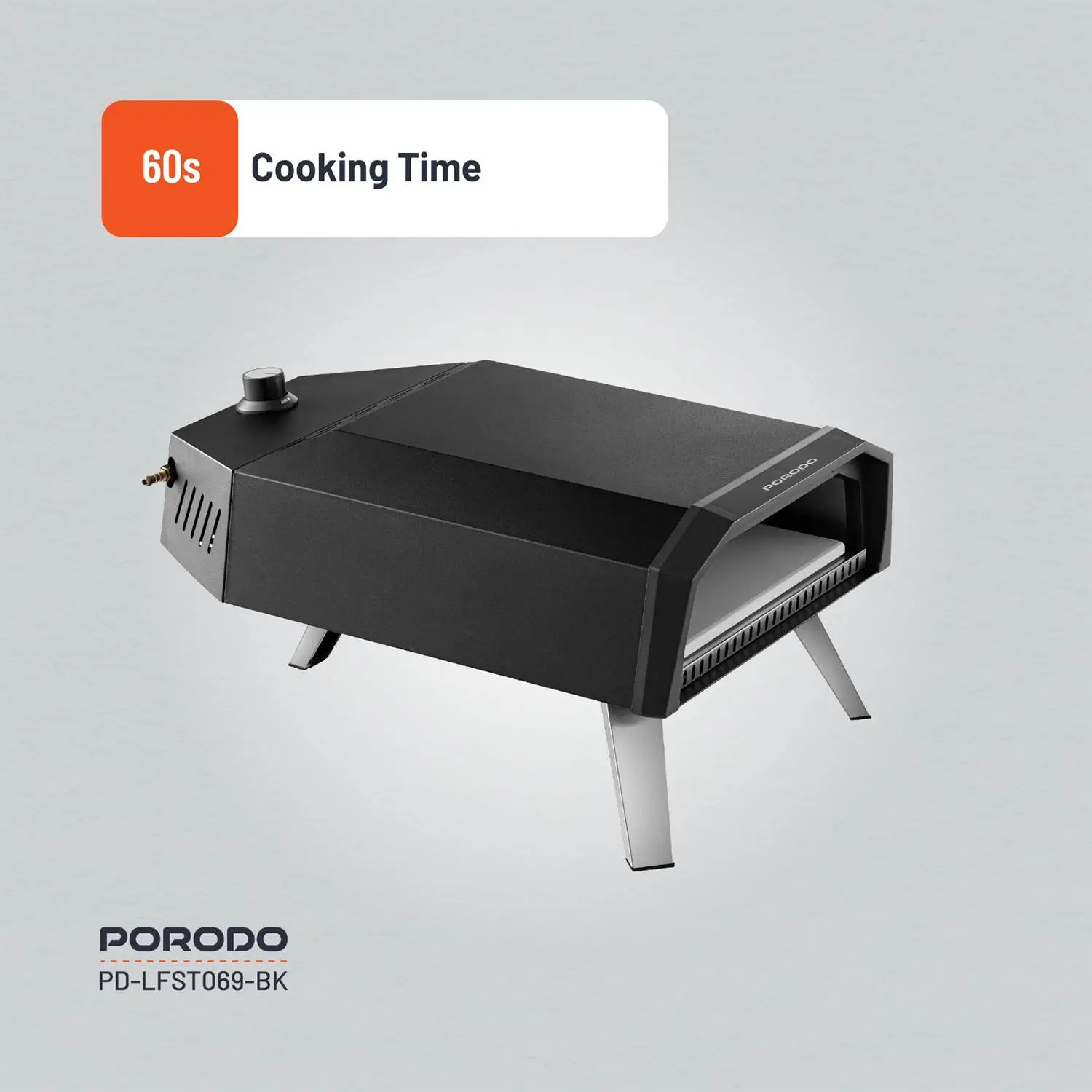 Porodo Lifestyle 12-Inch Outdoor Pizza Oven - Black ,Portable & Efficient thumbnail 9