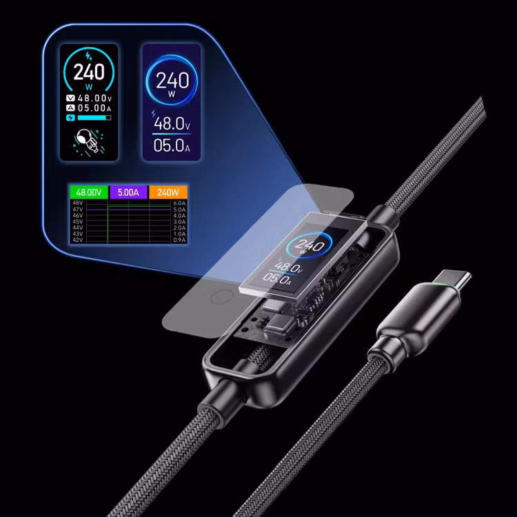 POWEROLOGY TFT CHARGELINK 240W USB C CABLE BLACK PCABCM0121BK thumbnail 2
