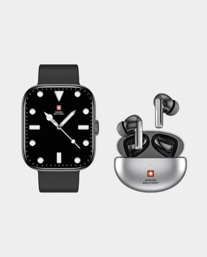 SWISS MILITARY ALPS 4 SMART WATCH BLACK WITH SWISS MILITARY VICTOR 3 BUDS thumbnail 5