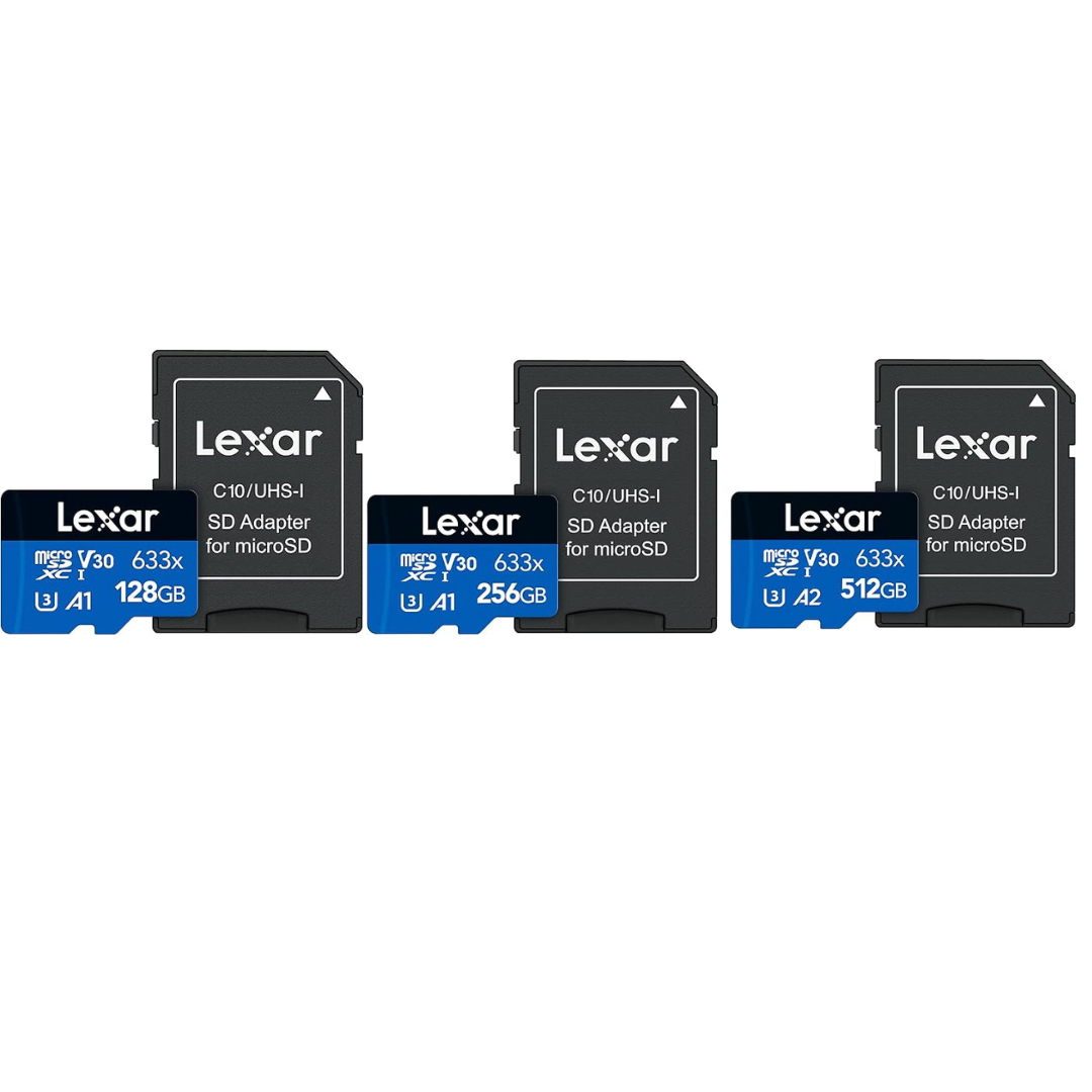 Lexar® High-Performance 633x microSDHC™/microSDXC™ UHS-I Card - Blue Series, Fast and Reliable Storage for Mobile Devices