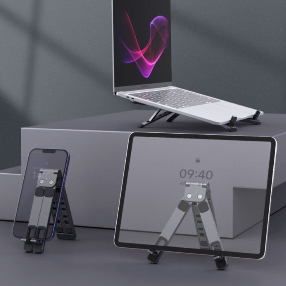 BLUPEBBLE FLEXISTAND X MULTIFUNCTIONAL COMPACT STAND GRAY BP-FLEXISTANDX-GY thumbnail 5