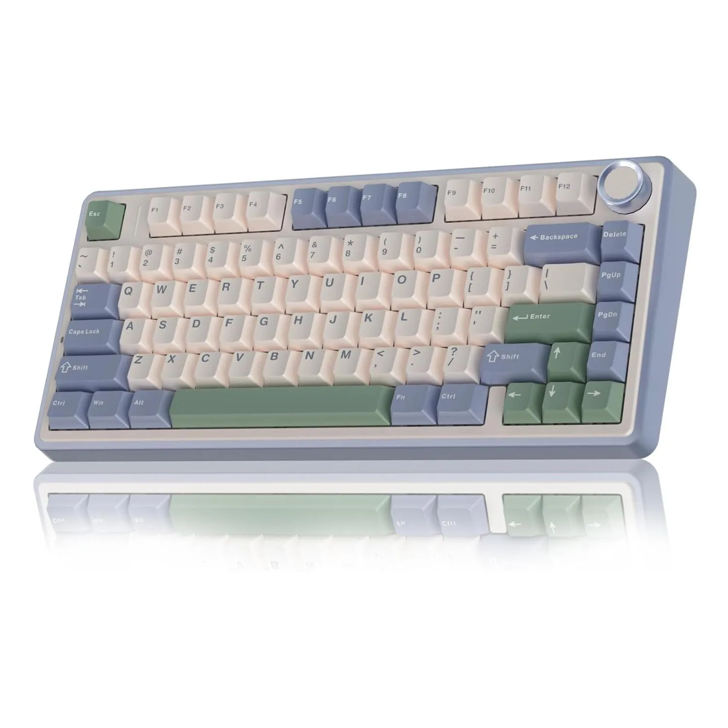 AULA F75 Enchanted Garden Mechanical Gaming Keyboard (75 Keys, 75%, RGB, Tri-Mode, Knob Control, Reaper Switch) - Elegant Design with Enhanced Functionality