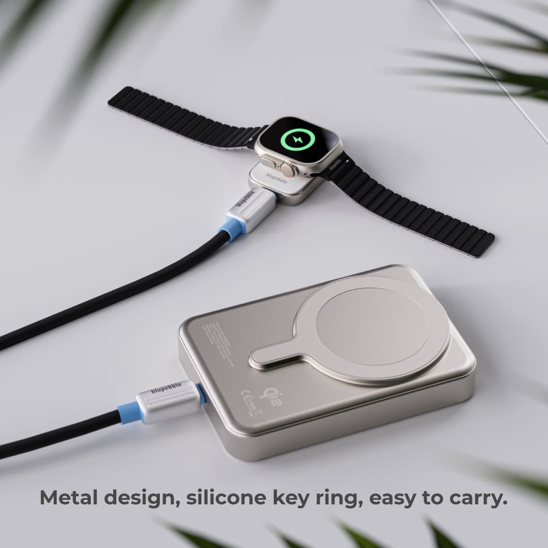 Bluepebble Mini Mag Portable Wireless Magnetic 5W USB-C Charger - For Watch and AirPods - White BP-MINIMAG5W-WHTI thumbnail 5