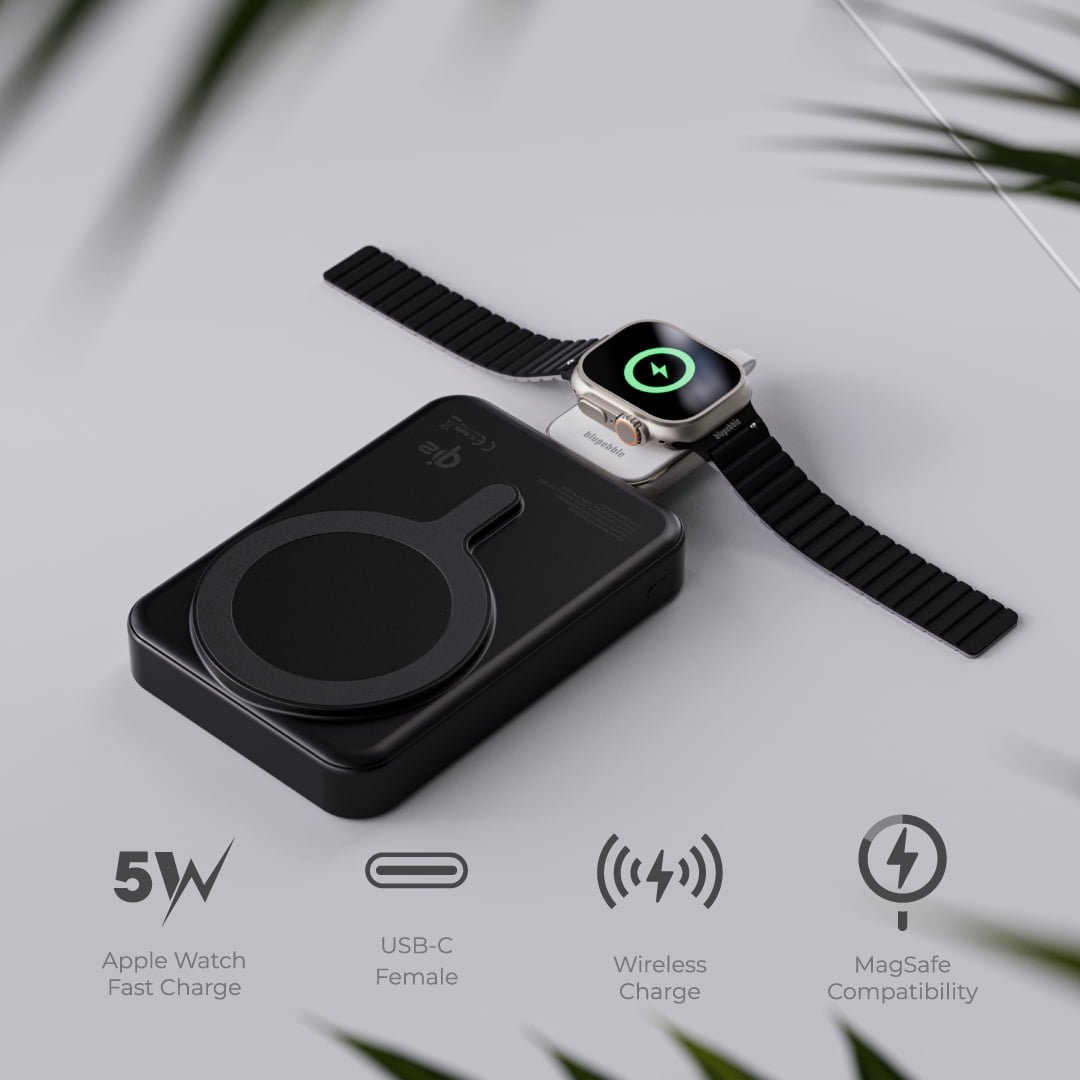 Bluepebble Mini Mag Portable Wireless Magnetic 5W USB-C Charger - For Watch and AirPods - White BP-MINIMAG5W-WHTI thumbnail 3