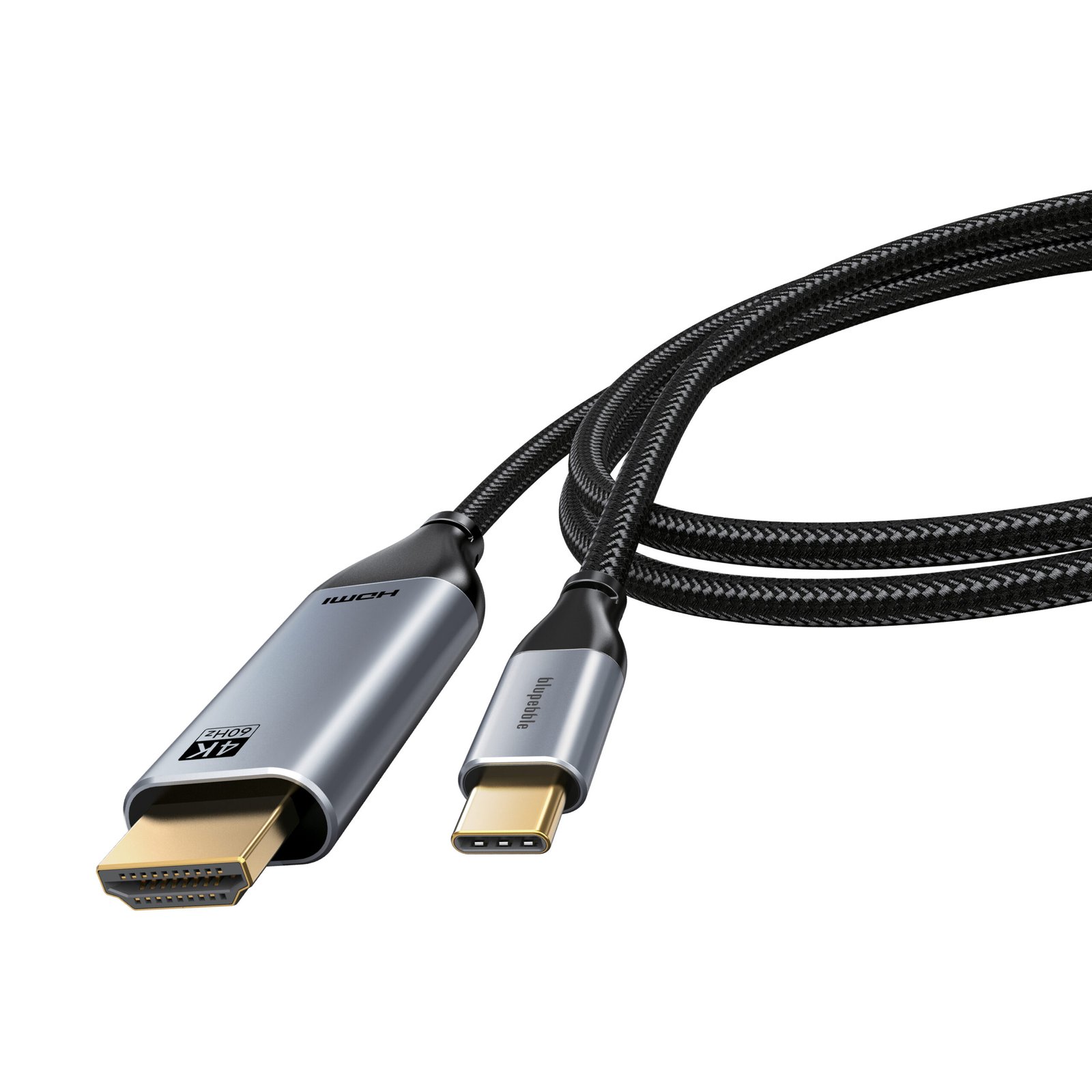 BLUPEBBLE USB TYPE C TO HDMI CABLE 4K/60HZ BLACK BP-160PU31CMHD2S-GY