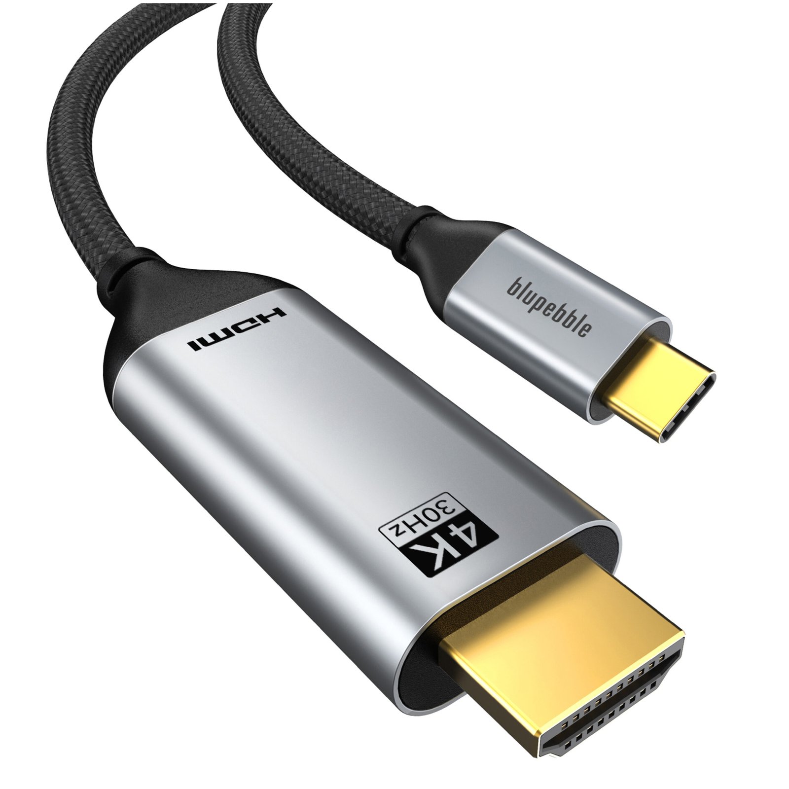 BLUPEBBLE USB TYPE C TO HDMI CABLE 4K/60HZ BLACK BP-160PU31CMHD2S-GY thumbnail 7