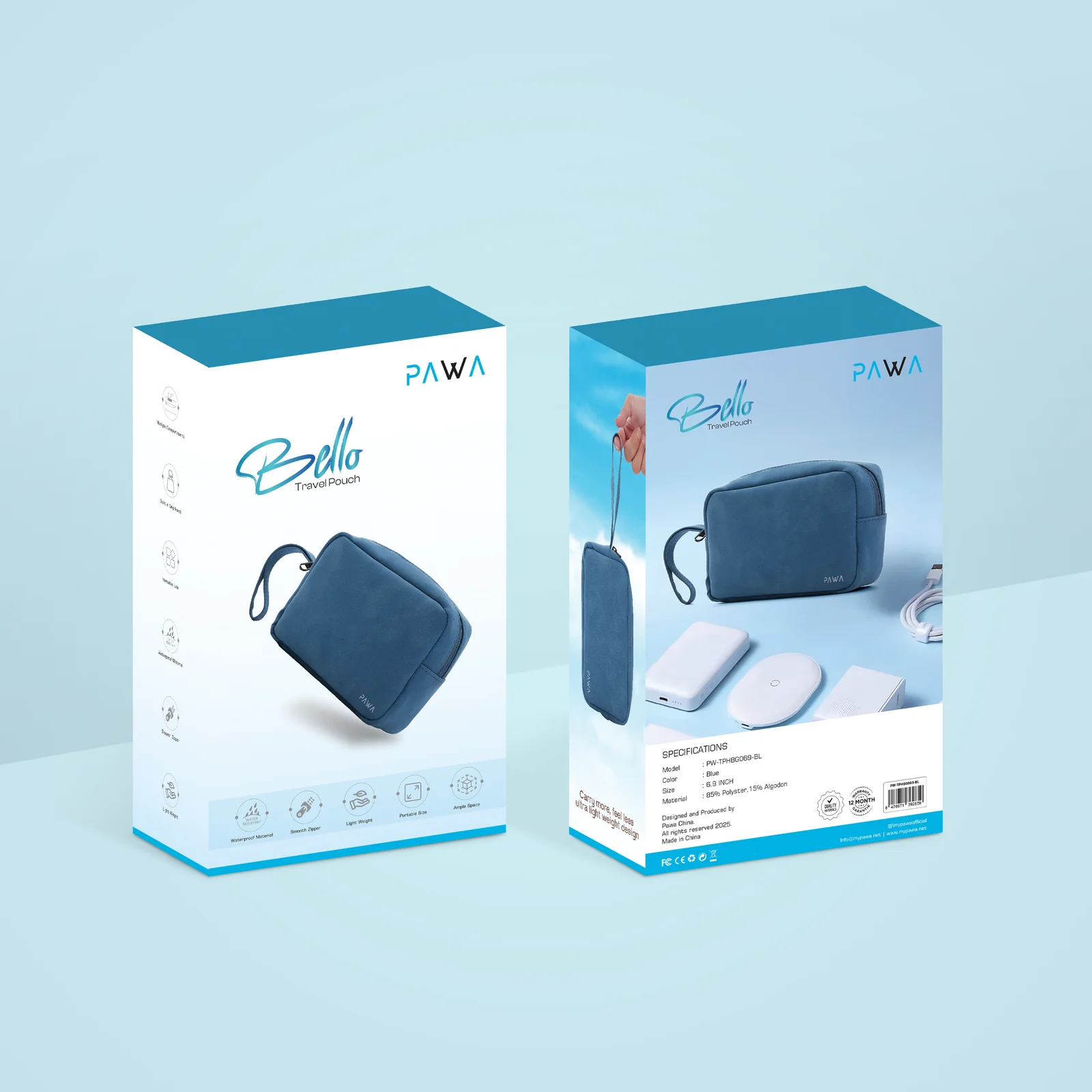 PAWA BELLO TRAVEL POUCH BLUE PW-TPHBG069-BL thumbnail 3
