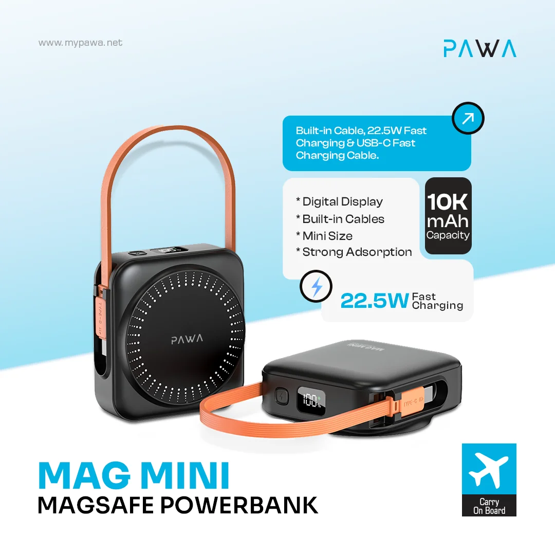 PAWA MAG MINI 10000MAH MAGSAFE POWERBANK BLACK PW-PB10220M-BK thumbnail 3