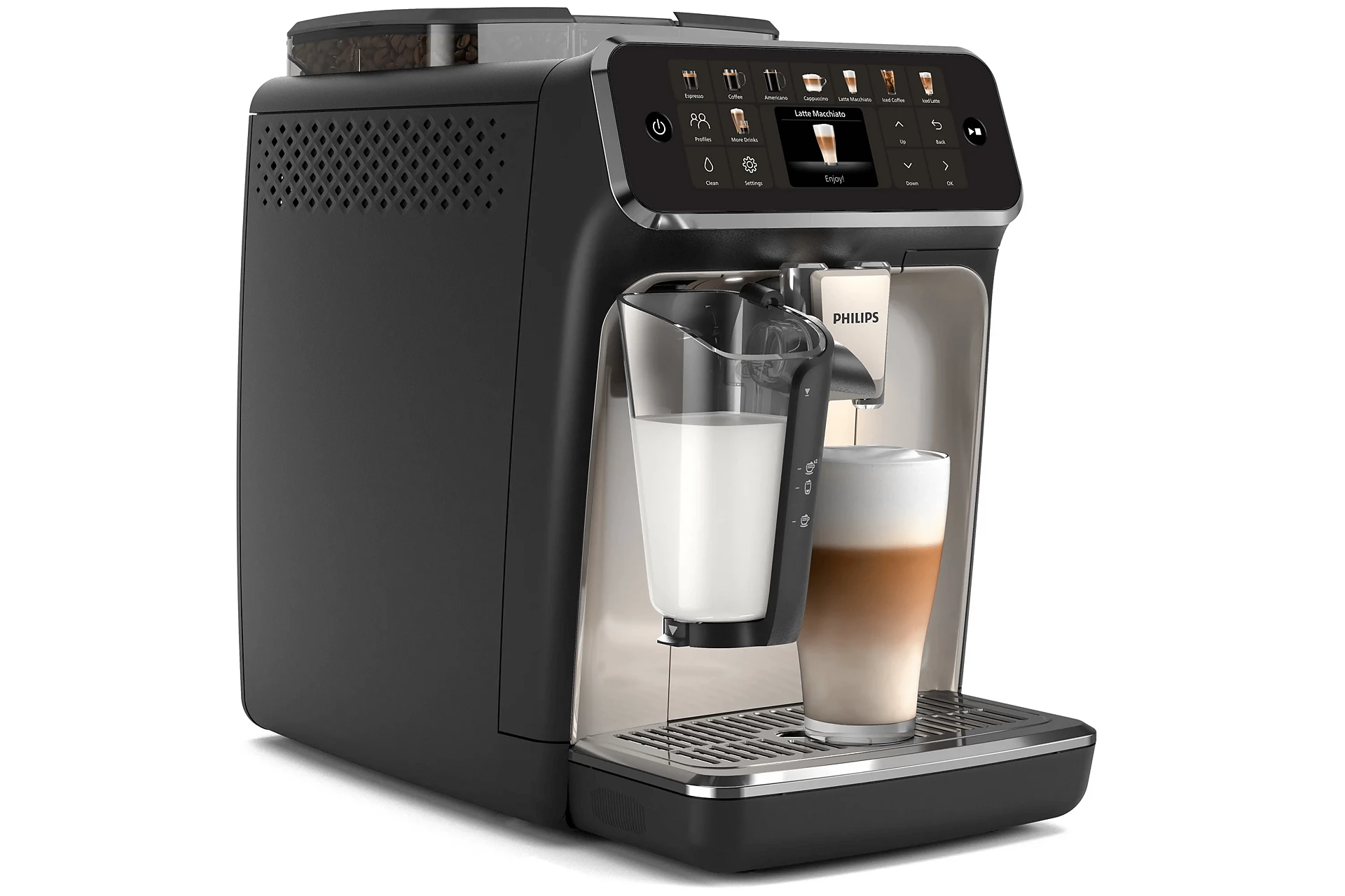 PHILIPS FULLY AUTOMATIC ESPRESSO MACHINE WITH LATTEGO 5500 SERIES BLACK EP554790 thumbnail 3
