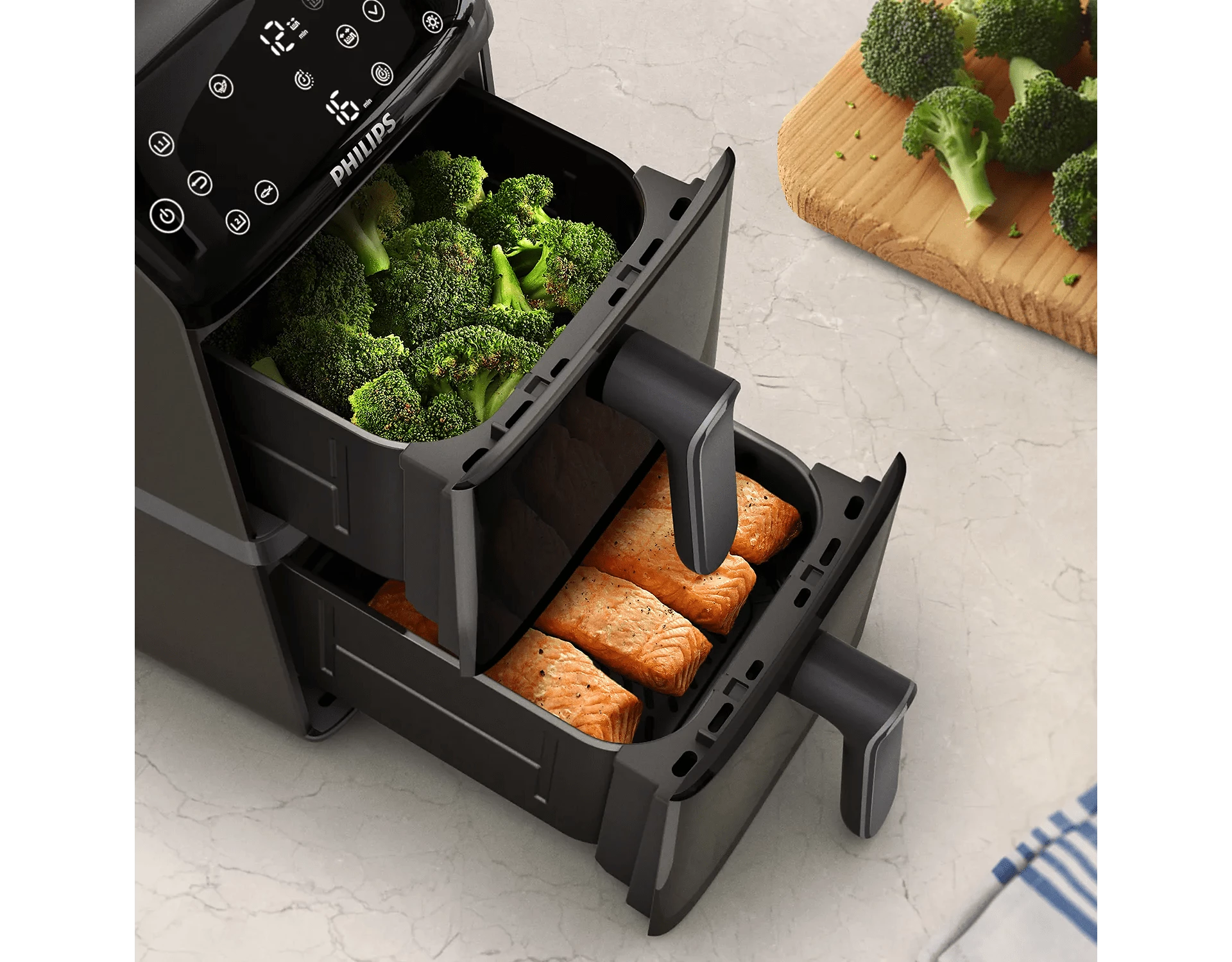 PHILIPS AIRFRYER 4000 SERIES STACKED DUAL BASKET BLACK NA46009 thumbnail 10
