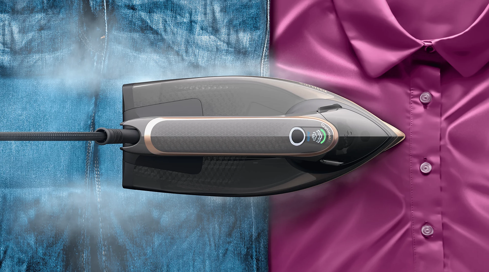 PHILIPS AZUR 8000 SERIES STEAM IRON 3000W BLACK-ROSE GOLD DST804186 thumbnail 5