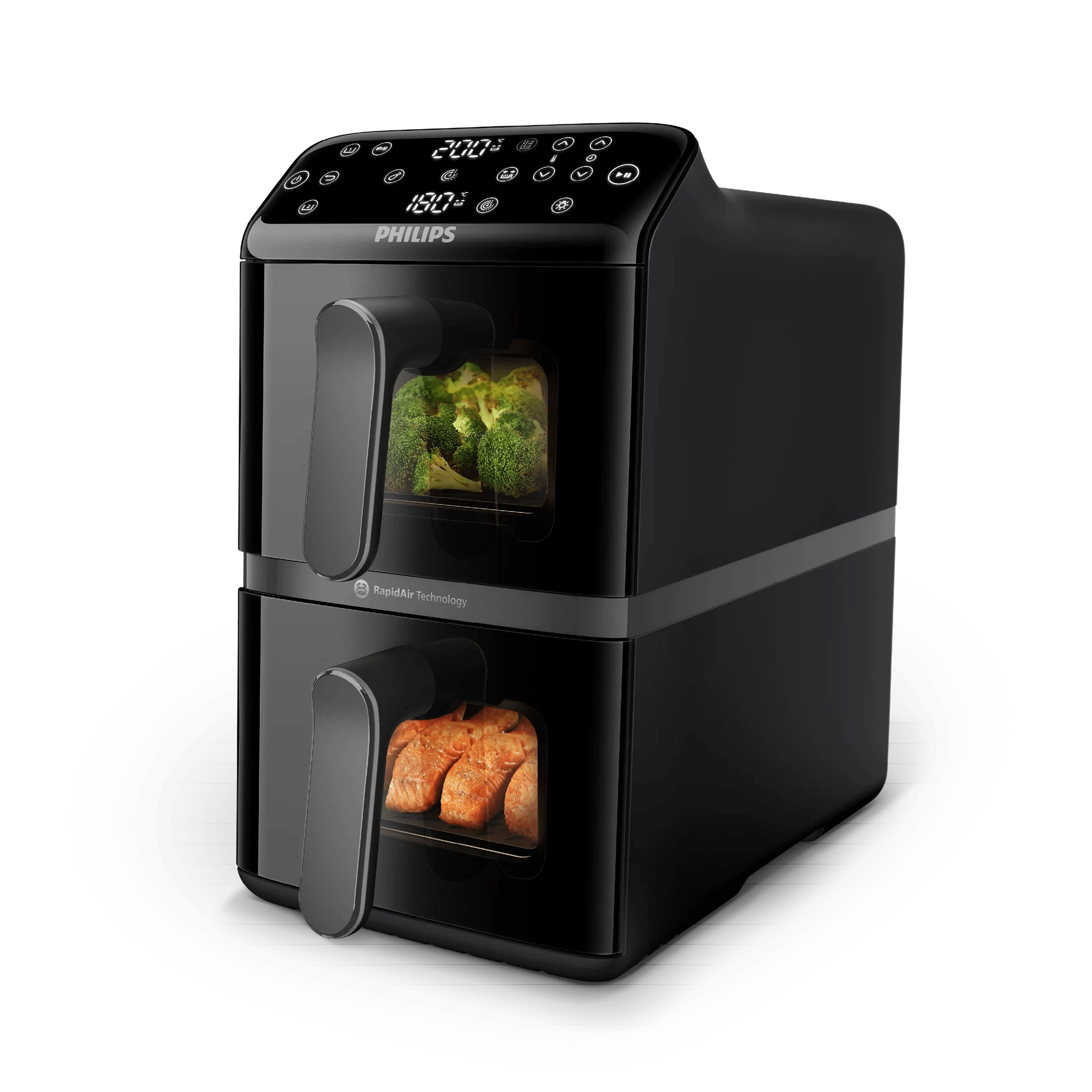 PHILIPS AIRFRYER 4000 SERIES STACKED DUAL BASKET BLACK NA46009 thumbnail 2